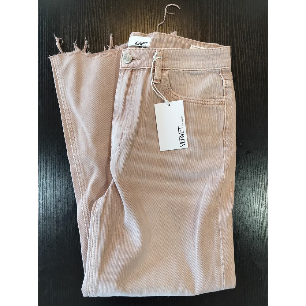 VERVET Leslie 90's Vintage Flare Pink Distressed Jeans NWT Size 28 - Picture 6 of 9